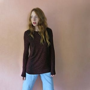 Vince Leopard Soft Knit LS Tee